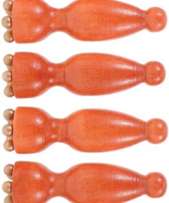 Mini-rouleau Yeux en Bois Lotus Marron, Léger et Portable, 6 Pièces, Outil de Massage Facial pour Voyage et Soins Personnels