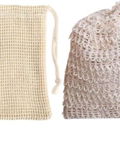 Soap Saver, Mesh Shower Scrubber, Durabled Reusable Material, Drawstring Bath Pouch for Body Wash, Bath, Shower and Travel, 3.54x5.51 Inches