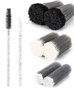 Kit de 600 accessoires d'extension de cils, 200 bobines de mascara jetables, 200 pinceaux à lèvres, 200 micro-écouvillons, pinceaux à cils noirs, outil applicateur de maquillage