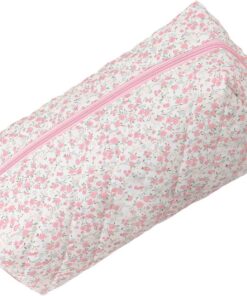 Trousse de maquillage amusante et élégante en polyester avec motif floral, organiseur tendance pour outils de cheveux, idéal pour les voyages et les fêtes