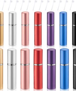 Boao Lot de 14 mini vaporisateurs de parfum de voyage rechargeables portables avec 10 pompes de recharge, outil de transfert pour les voyages (5 ml, 10 ml)