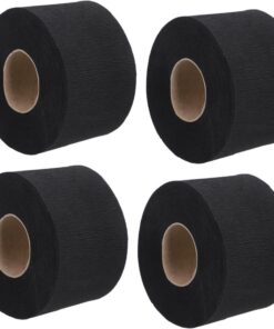 Papier de Cou de Barbier Noir, 4 Rouleaux, Bandes Élastiques | Papier, Usage Coupe et Soins Capillaires, Adapté à Plupart des Personnes