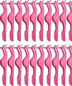 Lot de 24 pinces à épiler en acier inoxydable pour application et retrait de faux cils