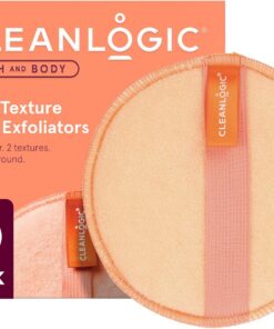 Cleanlogic Bath and Body Exfoliants corporels ronds à double texture, aide à éliminer les peaux sèches pour maintenir une peau lisse, exfoliant corporel à double face, lot de 3