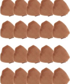 ULTECHNOVO 20 Éponges à Poudre Triangulaires Mini en Velours Cristal Marron Double Ruban Houppettes à Maquillage pour Visage et Yeux Accessoires Maquillage pour Fixation Poudre et Fond de