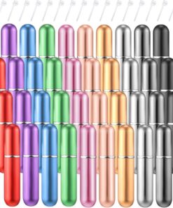 Boao Lot de 40 flacons vaporisateurs de parfum rechargeables de voyage en vrac portables de 5 ml compatibles avec distributeur pompe outil de transfert pour croisière, voyage, sortie
