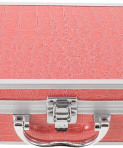 Healvian Malette de Rangement Maquillage avec Compartiments Multiples en Alliage D'aluminium Orange et Fermetures Sécurisées pour Maquilleurs et Secouristes