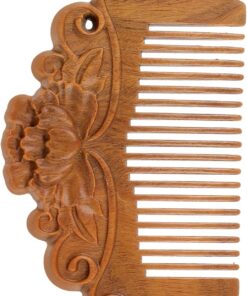 Petit Peigne en Bois pour Femmes, Motif en Relief Unique, Mini et Portable, Soin Capillaire Sain, Coiffure Quotidienne