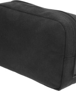 VALICLUD Trousse de Toilette Pochette de Rangement pour Homme et Femme Portable en Tissu Noir, Grosse Capacité, Facile à Nettoyer, pour Paquet à Dos ou Valise pour Câbles et Accessoires
