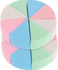 2ensembles Éponges Maquillage Biseautées pour Fond de Teint Accessoires Maquillage Houppettes Triangulaires pour Application Cosmétique