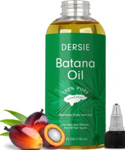 Dersie Dr Sebi Huile de Batana pour la pousse des cheveux – Huile brute 100 % pure et naturelle du Honduras – Pour des cheveux plus épais et plus forts – 4 FL OZ (118 ml)