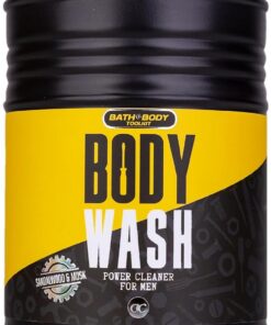 Accentra Gel douche/Body Wash BATH + BODY TOOLKIT en forme de baril d'huile, 400 ml, parfum : bois de santal et musc – Gel de bain et douche pour homme