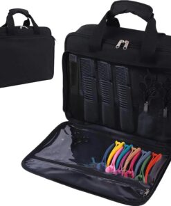 Sac pour Outils de Coiffure Pochette De Rangement en Tissu Oxford | Trousses organiseur pour peignes, tondeuses, équipement, sèche-cheveux, fer à boucler, brosses, voyages et sorties