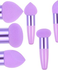 ULTECHNOVO Lot de 3 Stylos de Maquillage Portables en Éponge Souple Violet, Taille Standard, Multi-usages pour Fond de Teint et Blush, Accessoires Cosmétiques de Voyage