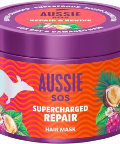 Aussie SOS Réparation Masque Cheveux Secs et Abîmés Végan 500ml | Pour Cheveux Secs et Abîmés. Aide à Réparer et Protéger Contre les Agressions. Cheveux Doux, Lisses et Hydratés. Végane.