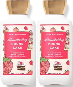Bath & Body Works Bath and Body Works Super Smooth Body Lotion Set Gift For Women 8 Oz -2 Pack (Strawberry Pound Cake)