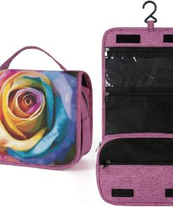 Trousse de toilette pour homme et femme avec crochet de suspension portable, trousse de maquillage pour accessoires, shampooing, conteneur pleine grandeur, articles de toilette