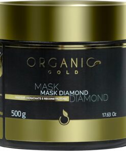 Organic Gold – Masque Capillaire Diamond 500g – Made in Brazil – Huile d’Argan, Beurre de Murumuru & Huiles Amazoniennes – Réparation Intense – Tous Types de Cheveux – Sans Sulfate