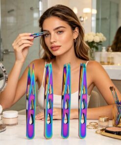 Lot de 4 pinces à épiler à sourcils en acier inoxydable, outil de toilettage multi-pointes avec design creux, accessoire de beauté pour sourcils, poils du visage, poils quotidiens, salon de toilettage