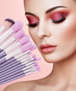 Lot de 13 pinceaux de maquillage professionnels – Pinceaux doux et moelleux pour fond de teint, blush, fard à paupières et contour