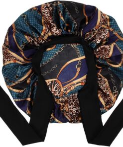 Angoily Bonnet de Nuit en Satin Vert pour Dame Haute Élasticité et Lien Ajustable, Bonnet de Soin Capillaire Confortable pour Protéger les Cheveux Pendant le Sommeil