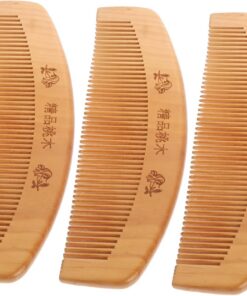 Healvian 3pièces Peigne Bois Antistatique Peigne De Massage à Dents Larges Pour Femme Et Homme De Soin Capillaire Professionnel Portable