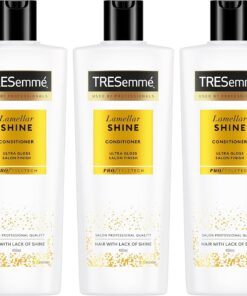 TRESemmé Lamellar Shine Après-Shampooing Illuminant, Pour Tous les Types de Cheveux, Cheveux Soyeux et Brillants, Fibre Capillaire Renforcée, Avec Technologie Lamellaire, 3x 400ml