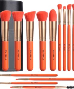BS-MALL Lot de 14 pinceaux de maquillage avec étui – Pinceau à fond de teint, pinceau anti-cernes, pinceau blush et application impeccable – Kit complet de pinceaux cosmétiques de luxe pour voyage et
