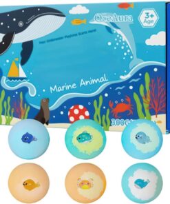 Body Cleanser Bath Balls, 13x3.8x9cm Sea Theme Design, 6 Pieces Toy Inside Shower Spheres, Personal Hygiene, Skin Care, Relaxing Soak Use