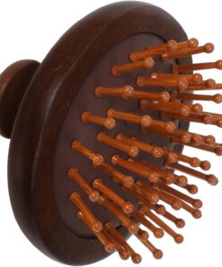 HEMOTON Peigne de Massage Du Chevelu Bois Portable Brosse Démêlante Ergonomique Multi-usage pour Différents Types de Cheveux Accessoire de Soin Capillaire Léger et Pratique