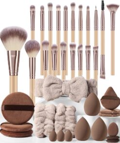 Lot de 38 pinceaux de maquillage multifonctions avec pinceaux de maquillage pour fond de teint, pinceaux de maquillage