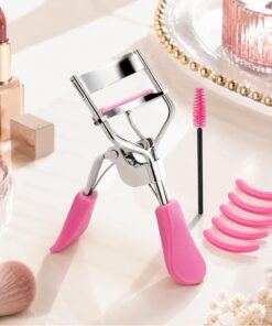 Kit de 7 recourbe-cils, avec 5 tampons de rechange, outils de maquillage pratiques pour les yeux, accessoires de maquillage durables pour femmes, débutants, look quotidien, rendez-vous galant, noir