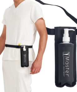 Master Massage Étui pour huile de massage réglable et résistant à la chaleur pour crème et lotion - Comprend un distributeur à pompe rechargeable de 227 ml (noir)