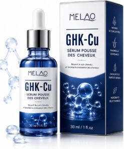 GHK-Cu Copper Peptide Hair Growth Serum 30ml, Sérum Anti Chute Cheveux, Soin Cuir Chevelu Nourrissant, Hair Growth Treatment Vegan pour Femme & Homme
