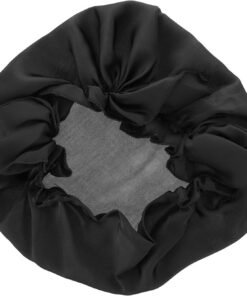 Ciieeo Bonnet Noir Satin Adulte Soie de en Imitation Nuit Femme pour Protège Cheveux, Retient L'humidité Soin Capillaire Confinement