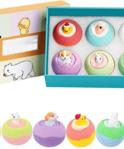 Fragrance Bath Bombs, Natural Handmade Soap Set, 8.07x5.51x2.95 inches Bath Balls with Toy, Long Lasting Scent Formula, Cute Animal Surprise Design, Spa Relaxation Use
