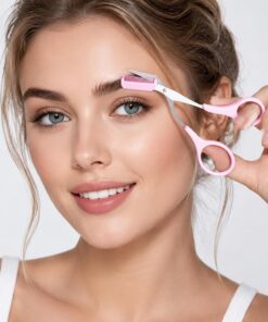 Ciseaux à sourcils avec peigne - Outil de toilettage pour sourcils - Outil de beauté pour le maquillage, les soins personnels et les voyages