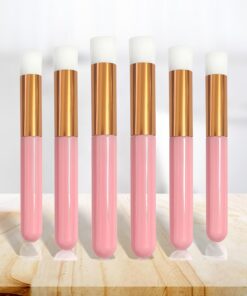 Lot de 6 brosses à cils pour nettoyer le nez, enlever les points noirs, laver les cils et le maquillage (rose)