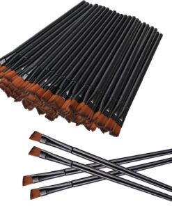 Kifmurase Lot de 50 pinceaux à sourcils coudés, pinceaux cosmétiques pour sourcils, angulaires, teints, poils souples, anti-cernes, fard à paupières, outil de maquillage, fournitures esthétiques