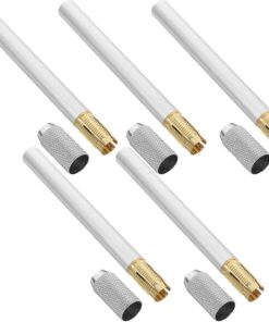 STOBAZA Rallonges de Crayons pour Prolonger Crayons D'art en Acier Inoxydable Argenté Lot de 5 Compactes et Résistantes Outil Pratique pour Artistes en Bureau ou École