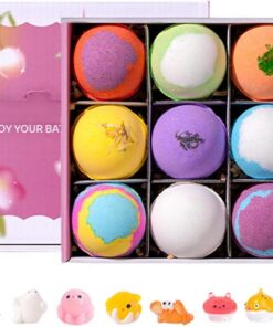 Bath Bombs with Toys Inside, Colorful Relaxing Body Cleanser, Large 100g Scented Shower Bubble Bath Ball with Hidden Toy Surprise, Spa Home Travel Hotel Bathing Relaxation for Kids and Adults