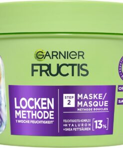 Garnier Masque capillaire hydratant pour tous les types de boucles - Répare et revitalise - Avec acide hyaluronique et acides gras au karité - Vegan - Sans silicone - Méthode de boucles fructiques -