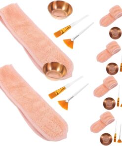 Ensemble D'outils Faciaux pour Soins du Visage Professionnels pour Esthéticiennes Bol en Acier Inoxydable et Bandeau en Nylon, Kit Complet en Spa et Instituts de Soins