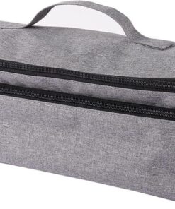 Étui de transport de pour sèche-cheveux – Sac de double | couche, sac de étanche, organiseur portable, résistant aux chocs, accessoires pour cheveux, outils de rangement, gris,