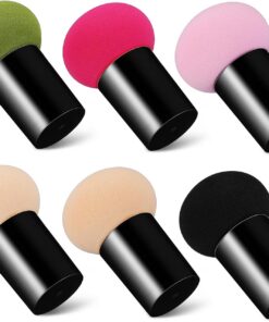 Healeved 6 Pièces Éponge à Fond De Teint Avec Manche Applicateur Cosmétique Outil De Maquillage Éponge à Maquillage Pour Poudre Et Fond De Teint