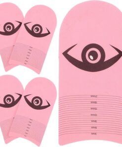 YARNOW Règle de Mesure Précise Mesure Symétrique et Angle de Curling 5 Pièces, Outil Indispensable pour Techniciennes de Cils pour Extensions de Cils en Plastique Rose