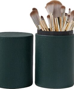 Lot de 14 pinceaux de maquillage, avec organisateur anti-poussière pour fond de teint, fard à joues et fard à paupières – Fibre synthétique hypoallergénique pour peaux sensibles