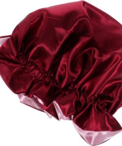 Healvian Bonnet de Nuit Double Couche en Satin Soyeux pour Femme, Respirant et Protecteur des Cheveux, Sommeil Soin Capillaire