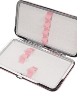 Ciieeo Organisateur pour Pinces à Épiler à Cils Rose, Trousse de Rangement Compacte en PU Fermeture Métallique, Pochette pour Outils Extensions de Cils et Accessoires Maquillage, Salon,