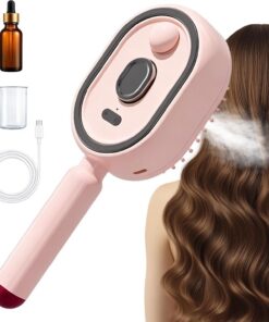 Brosse vapeur cheveux Peigne à Coussin d'Air Antistatique Rechargeable à | Brosse à Cheveux Sans Fil Anti-Frisottis avec Vaporisateur pour femme, , soin capillaire, nourrissant, nett